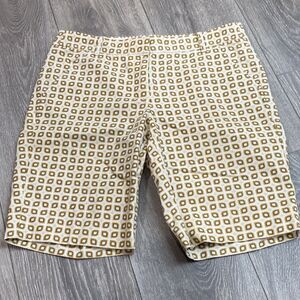 J Crew factory shorts ladies sz 4 city fit printed cotton Bermuda walking style